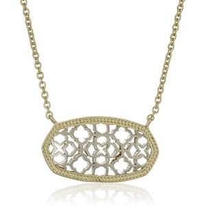 Kendra Scott Elisa Silver Filigree Necklace with Gold Accent